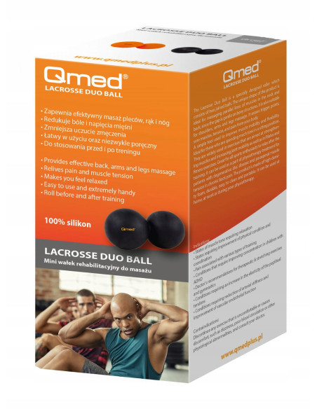 Qmed WAŁEK DO MASAŻU LACROSSE DUO BALL CZARNY
