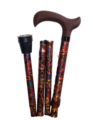 Laska inwalidzka składana ozdobna z uchwytem derby Aston