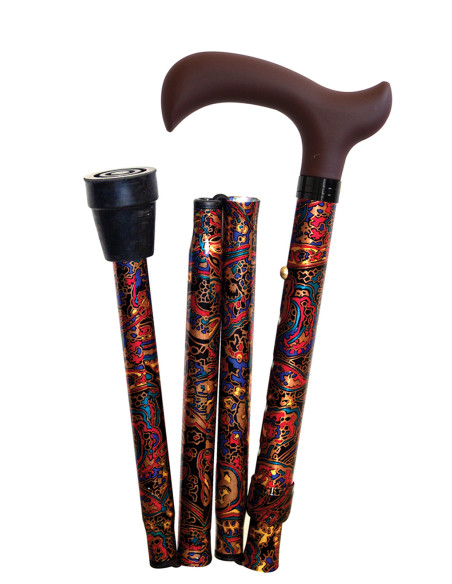 Laska inwalidzka składana ozdobna z uchwytem derby Aston