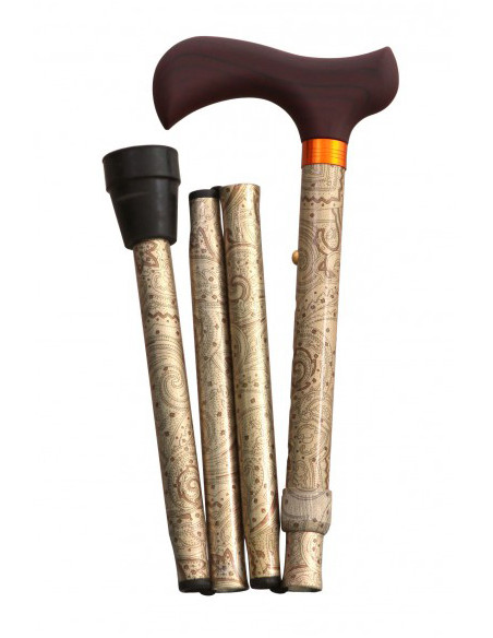 Laska inwalidzka składana ozdobna z uchwytem derby Aston