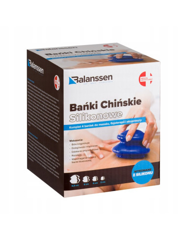 Bańki chińskie silikonowe do masażu ciała 4 sztuki Balanssen