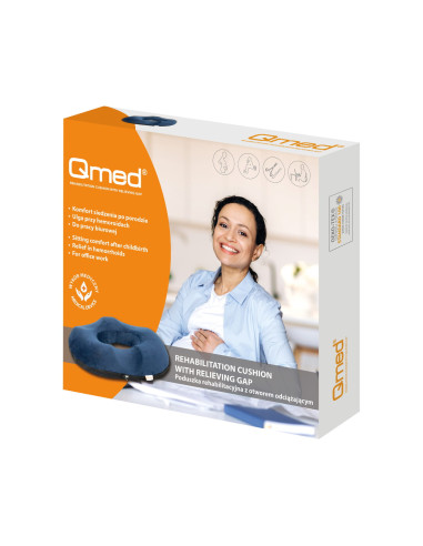 Poduszka rehabilitacyjna z otworem odciążającym, po porodach, przy hemoroidach