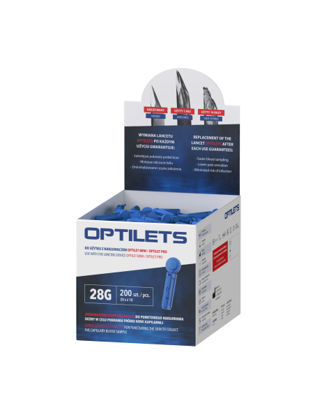 Lancety jednorazowe sterylne do nakłuwacza Optilet  200 sztuk