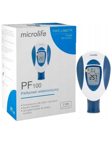 Pikflometr elektroniczny do pomiaru szczytowego przepływu wydechowego Microlife PF100