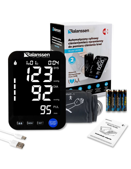 Ciśnieniomierz naramienny automatyczny do pomiaru ciśnienia krwi i pulsu na ramieniu Balanssen U81RH