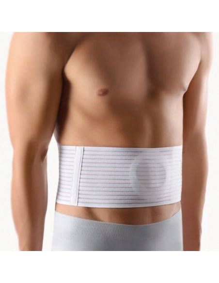 Pas na przepuklinę pępkową z silikonową pelotą zapinany na rzepy dla dorosłych Orliman O-105