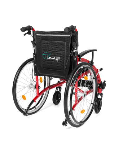 Wózek inwalidzki ręczny aluminiowy ultra lekki  Timago EXCLUSIVE- TIM / 46cm czerwony