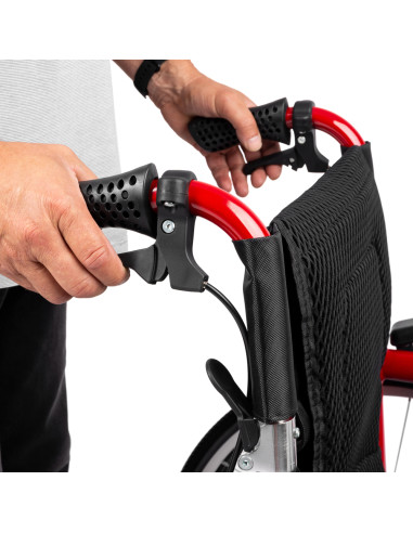 Wózek inwalidzki ręczny aluminiowy ultra lekki  Timago EXCLUSIVE- TIM / 46cm czerwony