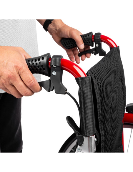 Wózek inwalidzki ręczny aluminiowy ultra lekki  Timago EXCLUSIVE- TIM / 46cm czerwony