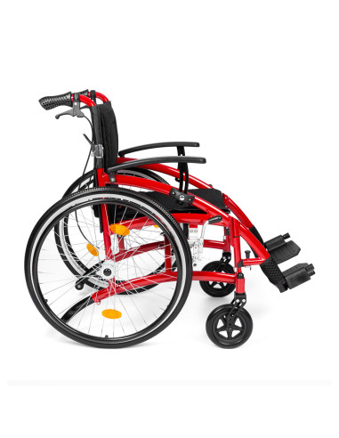Wózek inwalidzki ręczny aluminiowy ultra lekki  Timago EXCLUSIVE- TIM / 46cm czerwony