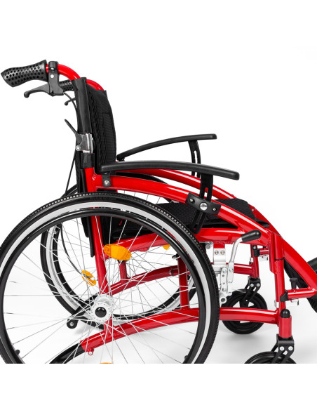 Wózek inwalidzki ręczny aluminiowy ultra lekki  Timago EXCLUSIVE- TIM / 46cm czerwony