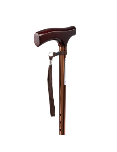 Laska inwalidzka aluminiowa z zawieszką, regulowana Timago TGR-R LA 833L2 brązowa