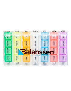 Etui na leki, tygodniowa kasetka na lekarstwa na 4 pory dnia Balanssen 7 dni/4 pory 2