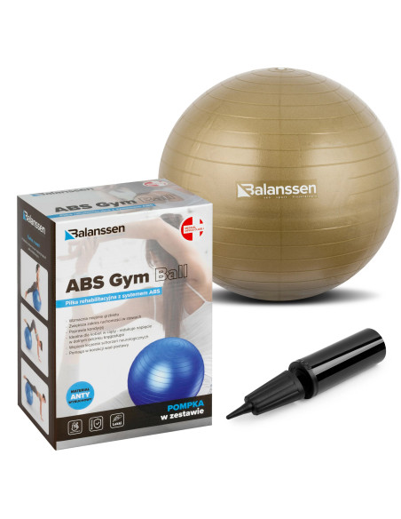 Piłka rehabilitacyjna do ćwiczeń ABS Gym Ball 45 cm – złota Balanssen