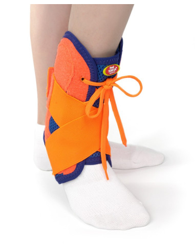 Stablizator dziecięcy stawu skokowego Pani Teresa MEDICA YOUNG PT0339 niebiesko-pomarańczowy