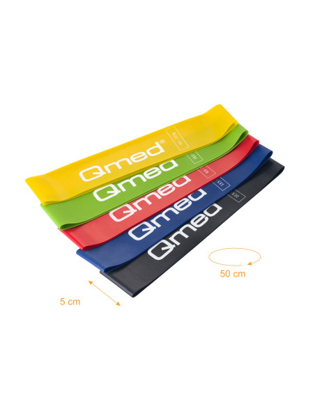 Zestaw 5 taśm do ćwiczeń typu pętla o różnym oporze Qmed Resistance Loop Band Set