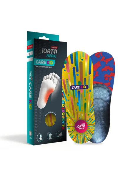 Wkładki ortopedyczne dziecięce na płaskostopie podłużne Mazbit iOrto Care Kid Standard