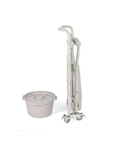 Krzesło toaletowe na kółkach składane, przenośne WC dla seniora Timago TGR-R KT 023C