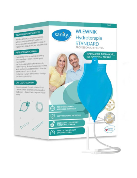 Wlewnik gumowy irygator, zestaw do higieny i lewatywy Sanity Hydroterapia STANDARD 2L