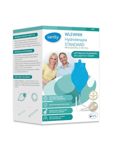 Wlewnik gumowy irygator, zestaw do higieny i lewatywy Sanity Hydroterapia STANDARD 2L
