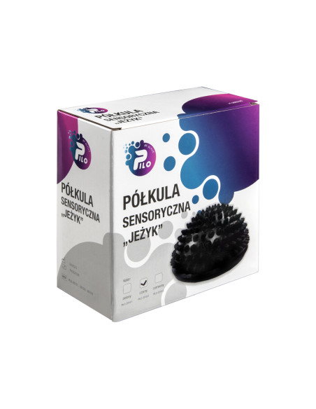 Półkula sensoryczna do rehabilitacji i ćwiczeń typu jeżyk z kolcami PILO-2010/2 czarna