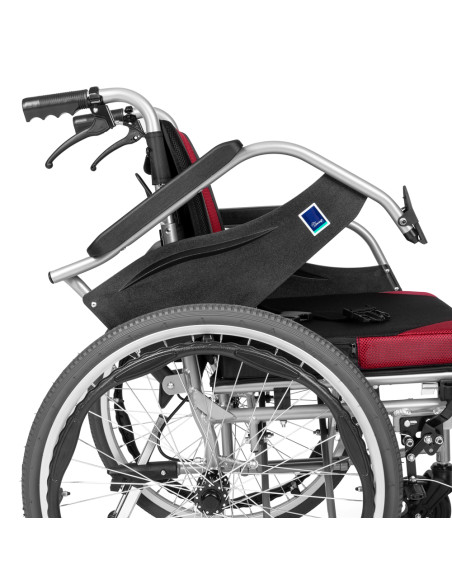 Wózek inwalidzki ręczny aluminiowy z łamanym oparciem Timago PREMIUM-TIM TGR-R WA C2600 / 43cm bordowy