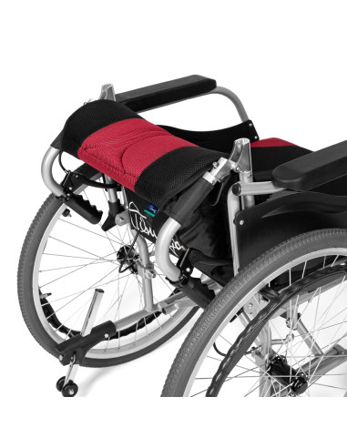 Wózek inwalidzki ręczny aluminiowy z łamanym oparciem Timago PREMIUM-TIM TGR-R WA C2600 / 48cm bordowy