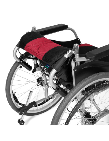 Wózek inwalidzki ręczny aluminiowy z łamanym oparciem Timago PREMIUM-TIM TGR-R WA C2600 / 48cm bordowy