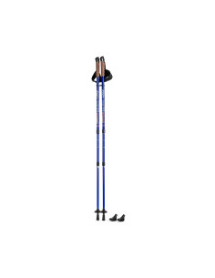 Kijki trekkingowe do Nordic Walking, niebieskie w pokrowcu  + 2 zestawy końcówek 2
