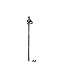 Kijki trekkingowe do Nordic Walking, czarne w pokrowcu + 2 zestawy końcówek 2