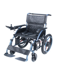 Wózek inwalidzki elektryczny aluminiowy na dużych kołach Reha Fund DY01109 szer. 45cm 2