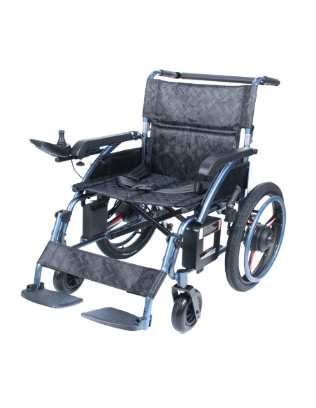 Wózek inwalidzki elektryczny aluminiowy na dużych kołach Reha Fund DY01109 szer. 45cm