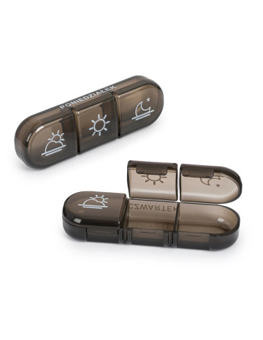 Pojemnik tygodniowy na leki w etui - kasetka na tabletki na 3 pory dnia na 7 dni