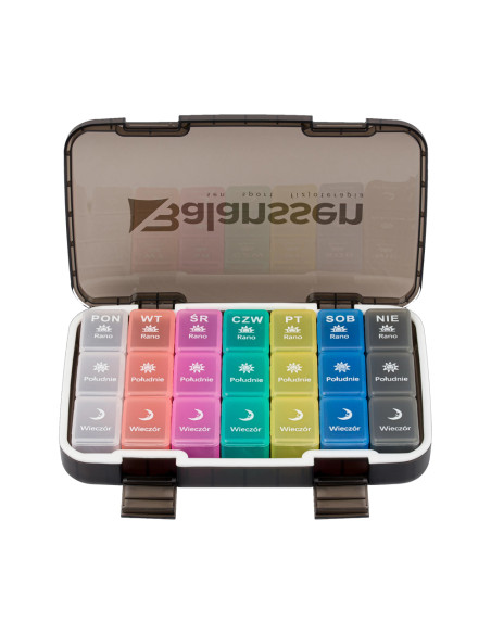 Pojemnik Premium na leki tygodniowy - kasetka na tabletki na 7 dni na 3 pory dnia