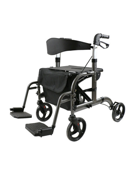Chodzik aluminiowy 4-kołowy z funkcją transportową i podnóżkami Reha Fund Bogota Premium RF-625