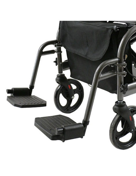Chodzik aluminiowy 4-kołowy z funkcją transportową i podnóżkami Reha Fund Bogota Premium RF-625