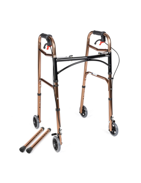 Balkonik wielofunkcyjny z hamulcami, składany 4-kołowy lub 2-kołowy Timago JMC-C 3223 miedziany