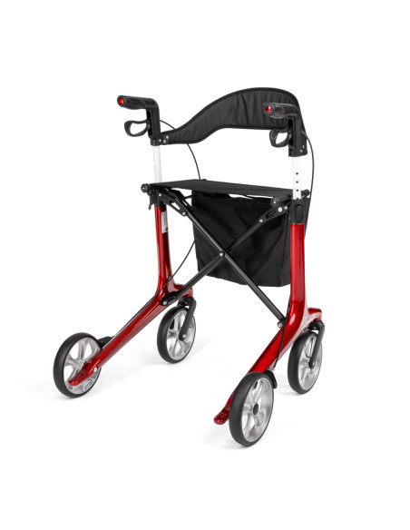 Podpórka 4-kołowa z włókna węglowego z siedziskiem i oparciem Timago FUTURO bordo