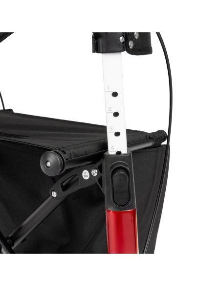 Podpórka 4-kołowa z włókna węglowego z siedziskiem i oparciem Timago FUTURO bordo