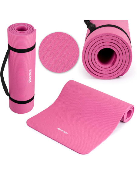 Mata rehabilitacyjna NBR do ćwiczeń joga i pilates antypoślizgowa Balanssen różowa