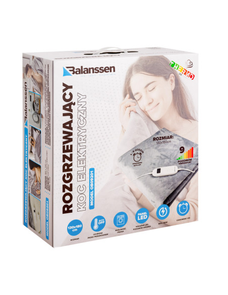 Elektryczny miękki koc rozgrzewający Balanssen 180x130cm