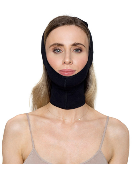 Opaska na głowę, twarz po zabiegu liftingu i liposukcji Sigvaris Aesthetic Medical Care FACE GARMENT