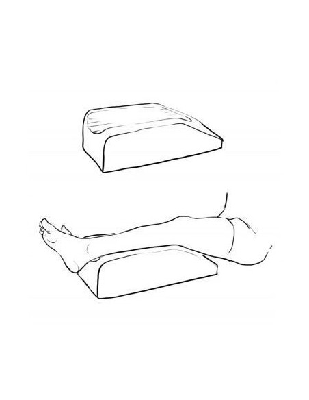 Szyna Brauna z wgłębieniem, duża podkładka pod nogę w pokrowcu bawełnianym 80x30x19,5cm