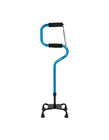 Czwórnóg inwalidzki aluminiowy ułatwiający wstawanie Timago Quatro niebieski