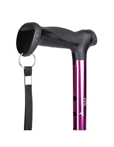 Laska inwalidzka składana aluminiowa w pokrowcu Timago PrimeTim różowa