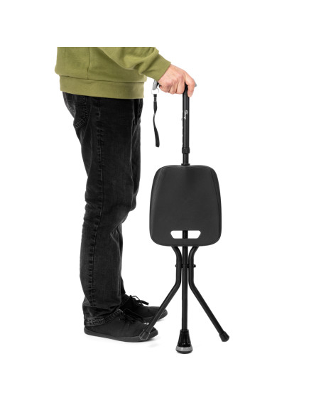 Laska inwalidzka aluminiowa z siedziskiem krzesełkiem Timago SeatTim