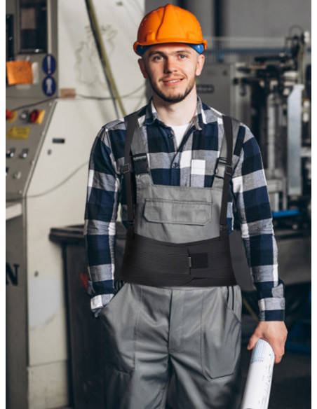 Pas lędźwiowy przemysłowy sztywny z szelkami do podnoszenia ciężkich przedmiotów