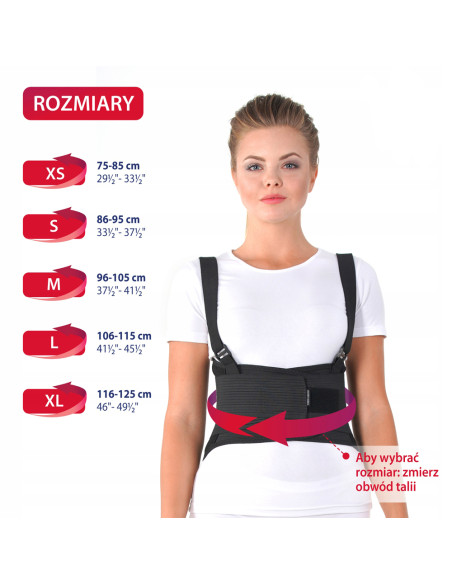 Pas lędźwiowy przemysłowy sztywny z szelkami do podnoszenia ciężkich przedmiotów