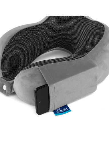 Ortopedyczna odciążająca poduszka podróżna typu rogal Timago TravelTim szara