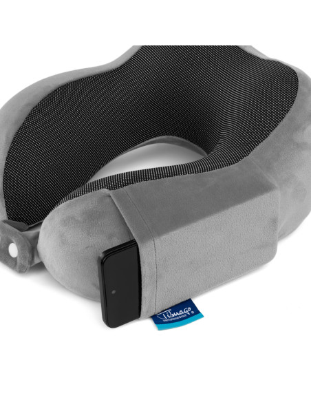 Ortopedyczna odciążająca poduszka podróżna typu rogal Timago TravelTim szara